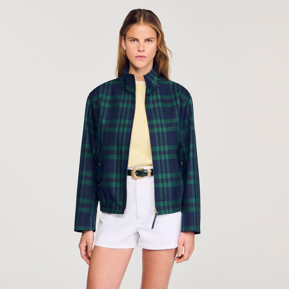 Checked jacket Green / Blue Sandro Women
