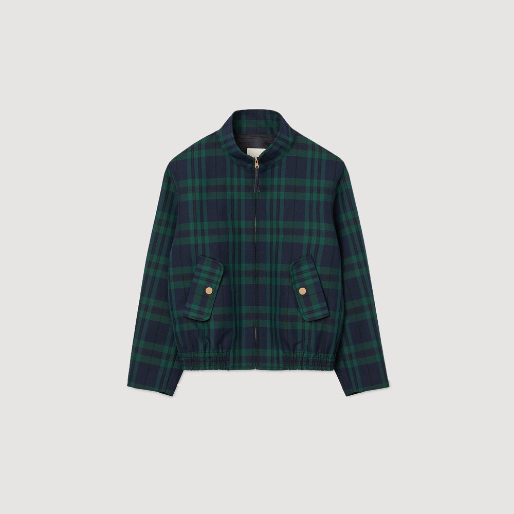 Checked jacket Green / Blue Sandro Women