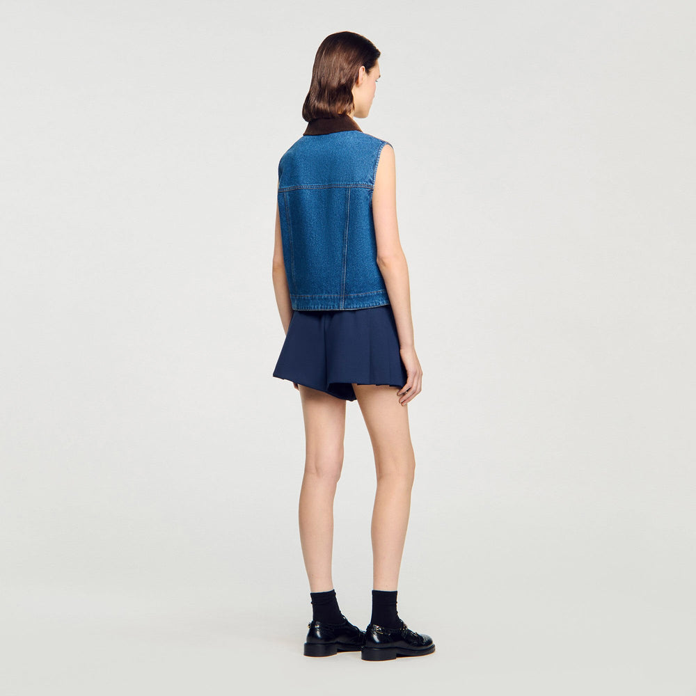 Sleeveless denim jacket Blue Jean Sandro Women