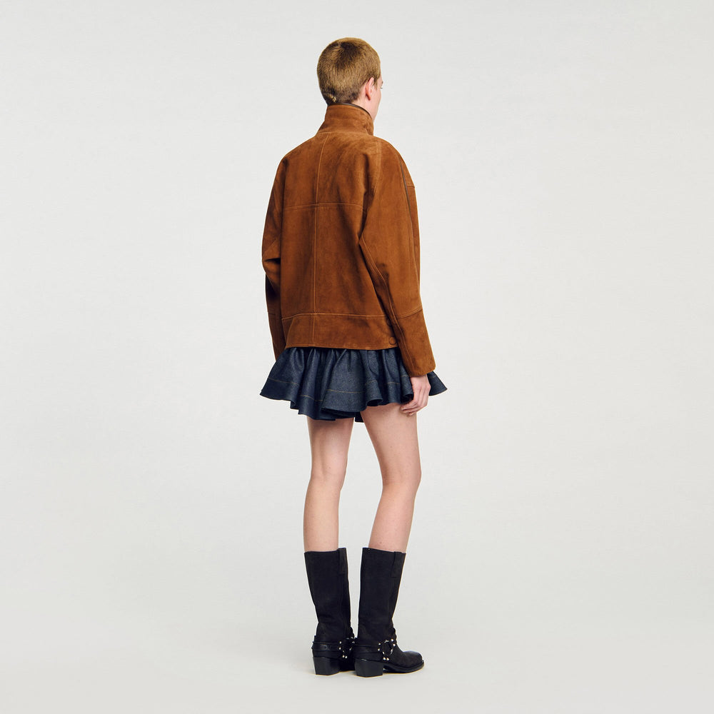 Oversized suede jacket Brown Sandro Women