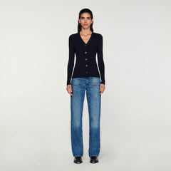 Cardigan in certified viscose Black Sandro Women