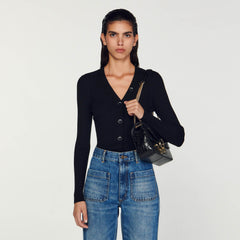Cardigan in certified viscose Black Sandro Women