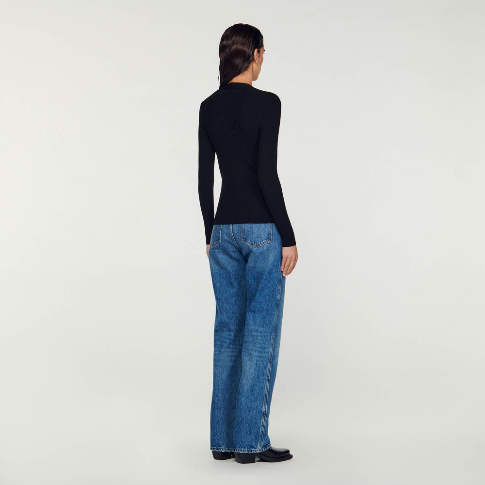 Cardigan in certified viscose Black Sandro Women