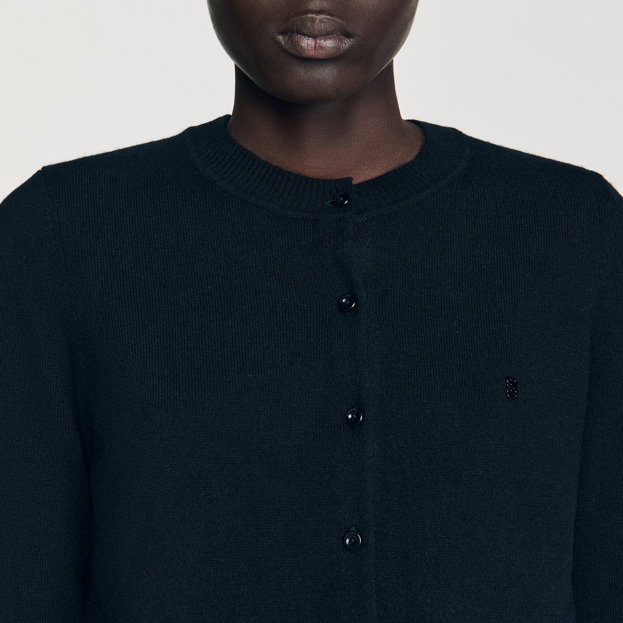 Ruffled cardigan Black Sandro Women