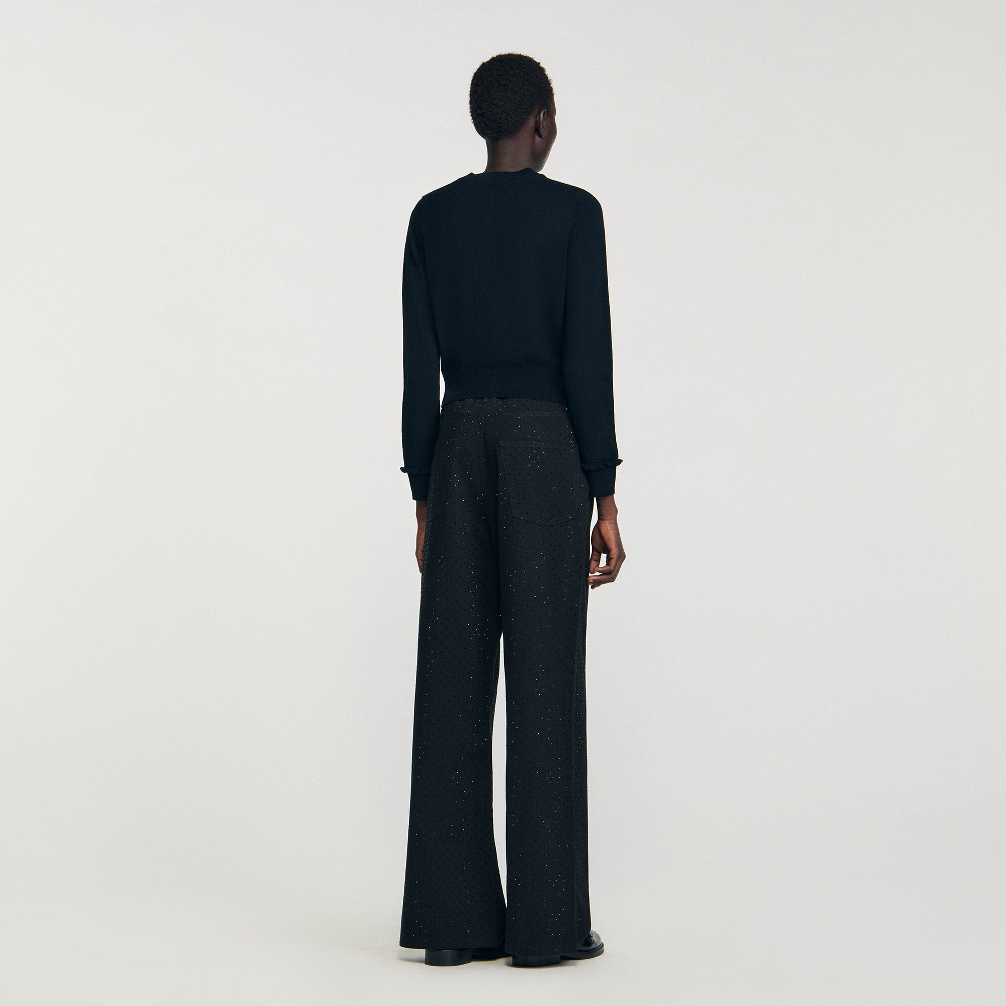 Ruffled cardigan Black Sandro Women