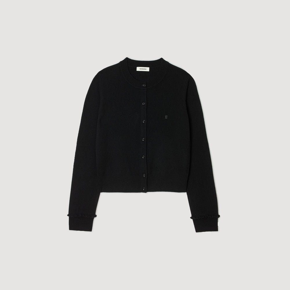 Ruffled cardigan Black Sandro Women