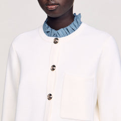 High-neck cardigan Ecru Sandro Women