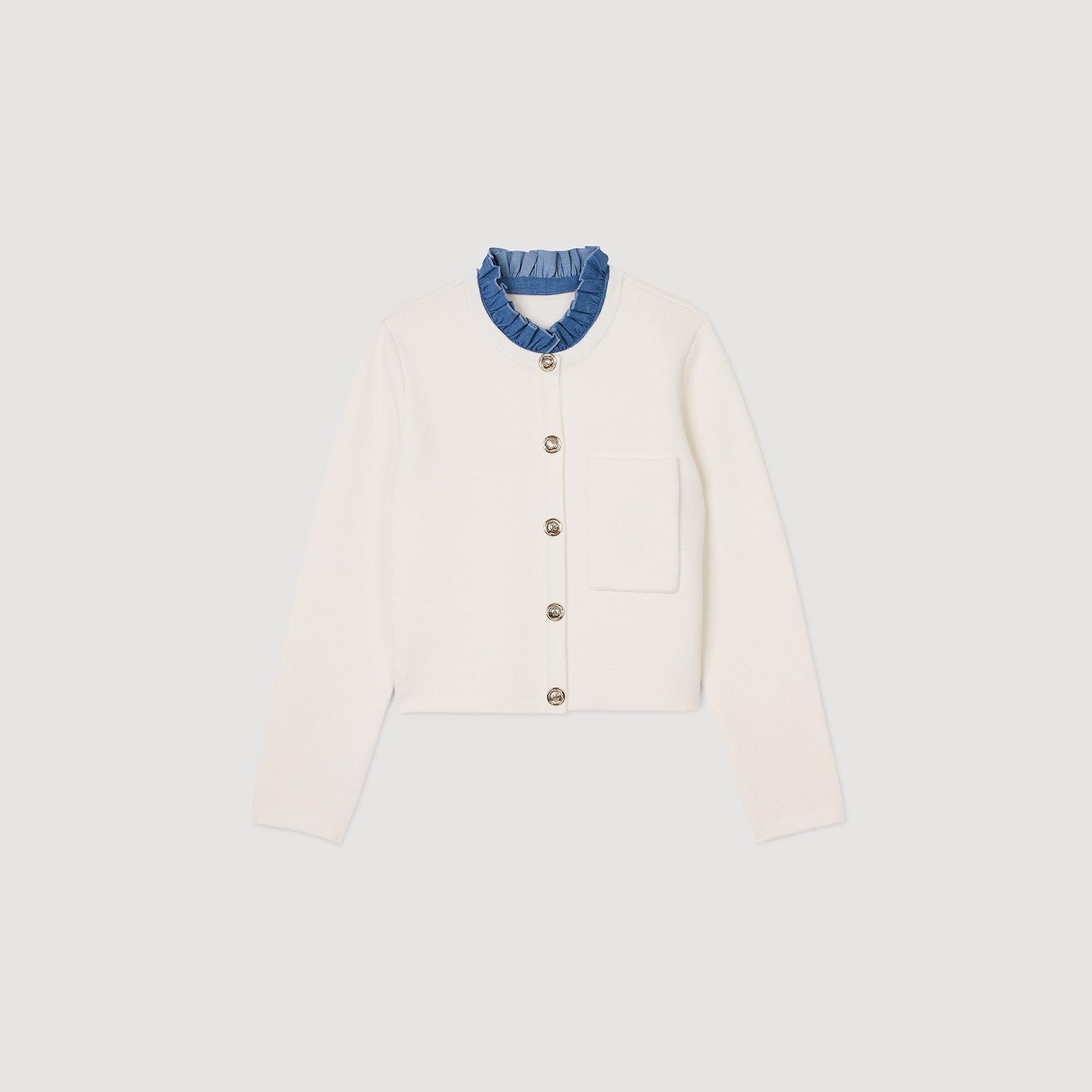 High-neck cardigan Ecru Sandro Women