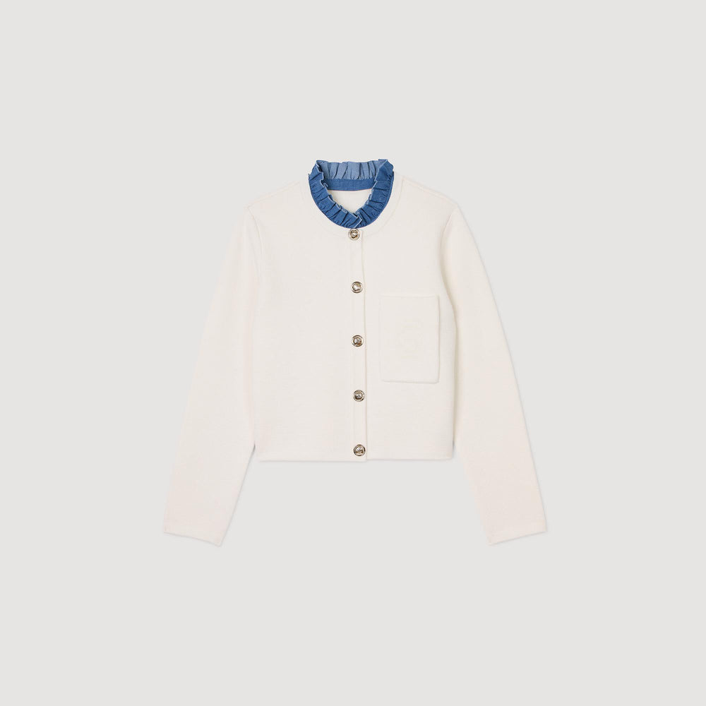 High-neck cardigan Ecru Sandro Women