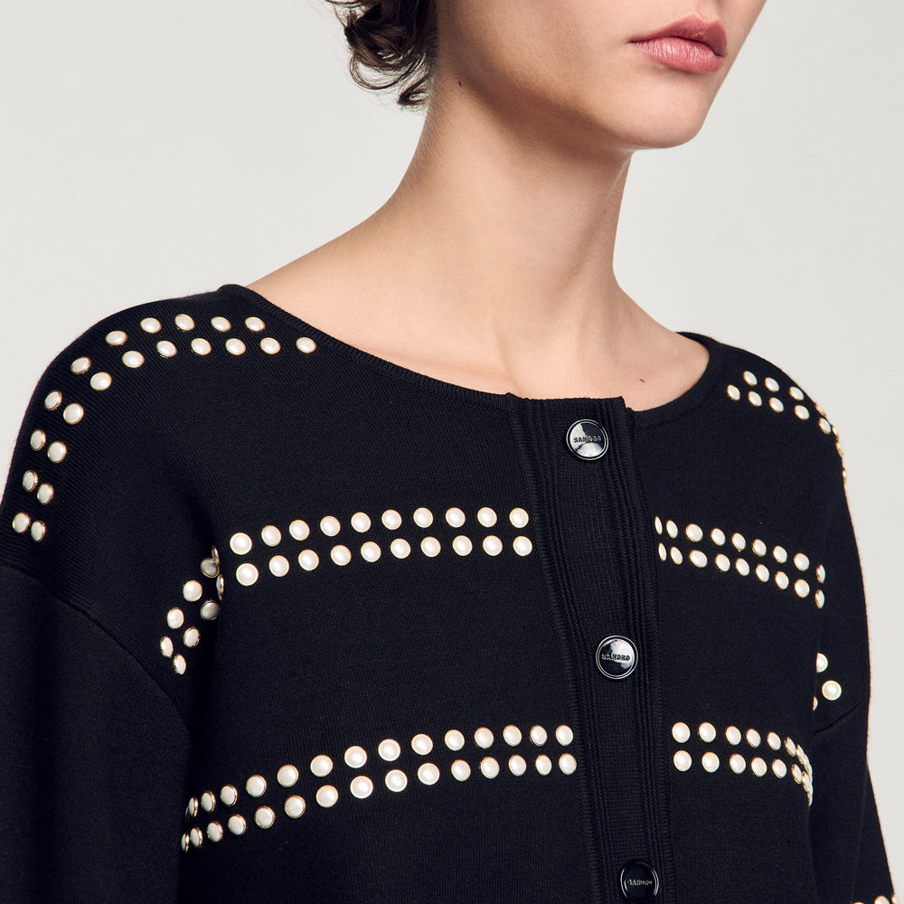 Studded cardigan Black Sandro Women