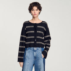 Studded cardigan Black Sandro Women