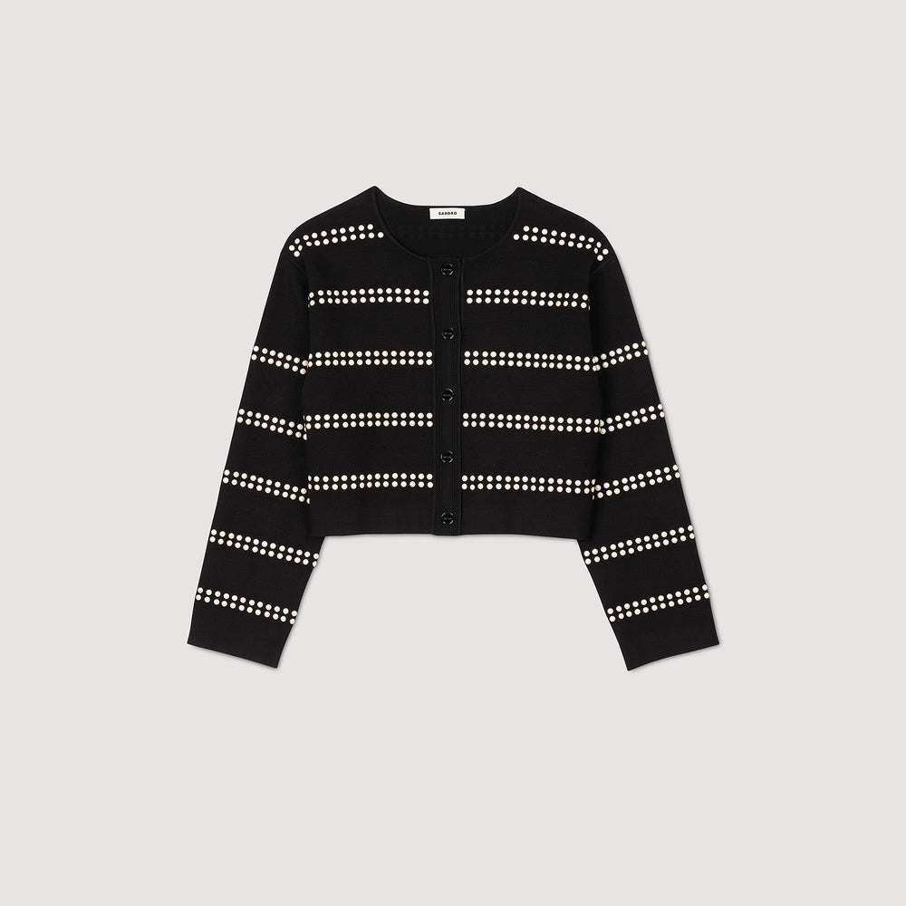 Studded cardigan Black Sandro Women
