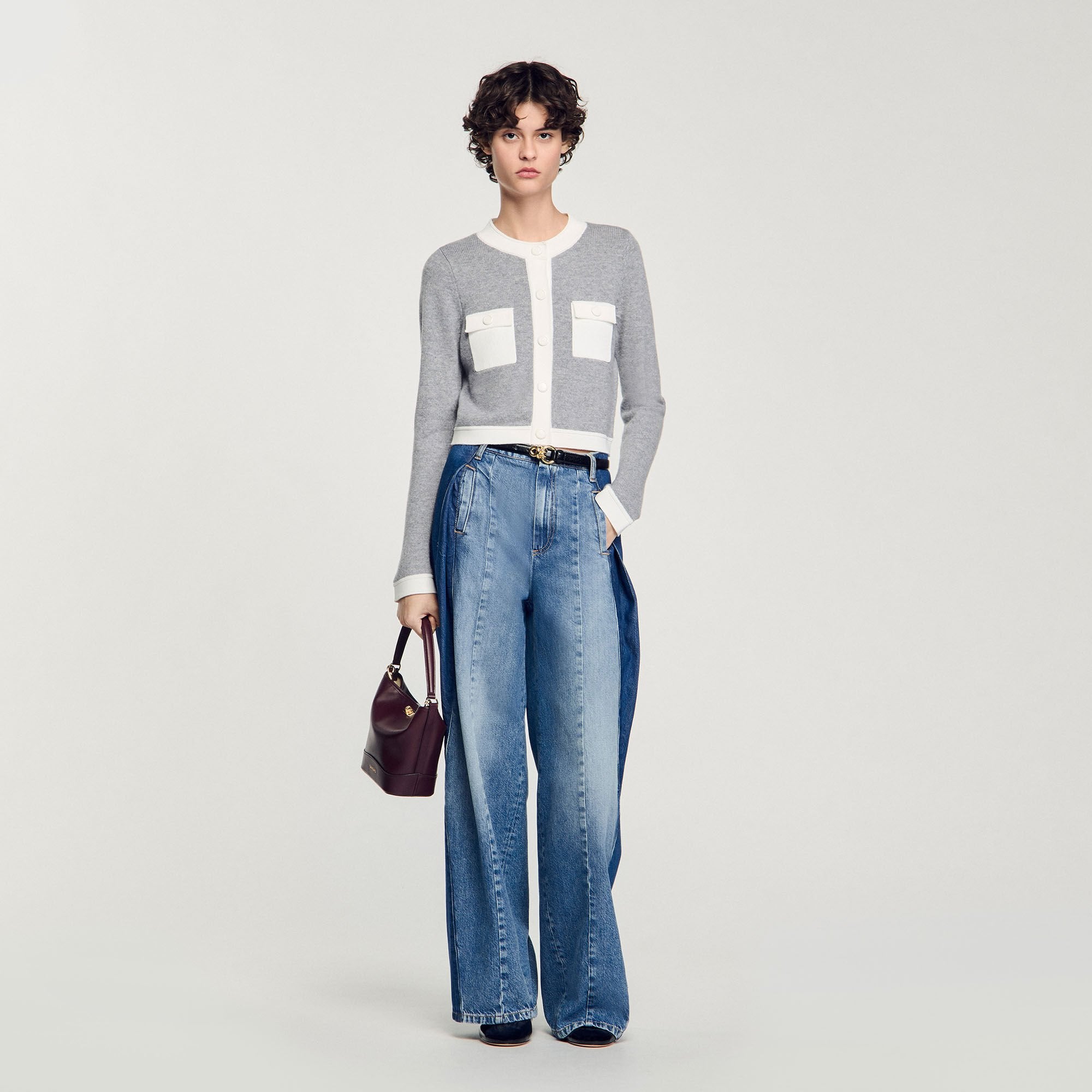 Two-tone cardigan Grey Sandro Women