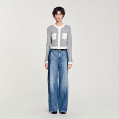 Two-tone cardigan Grey Sandro Women