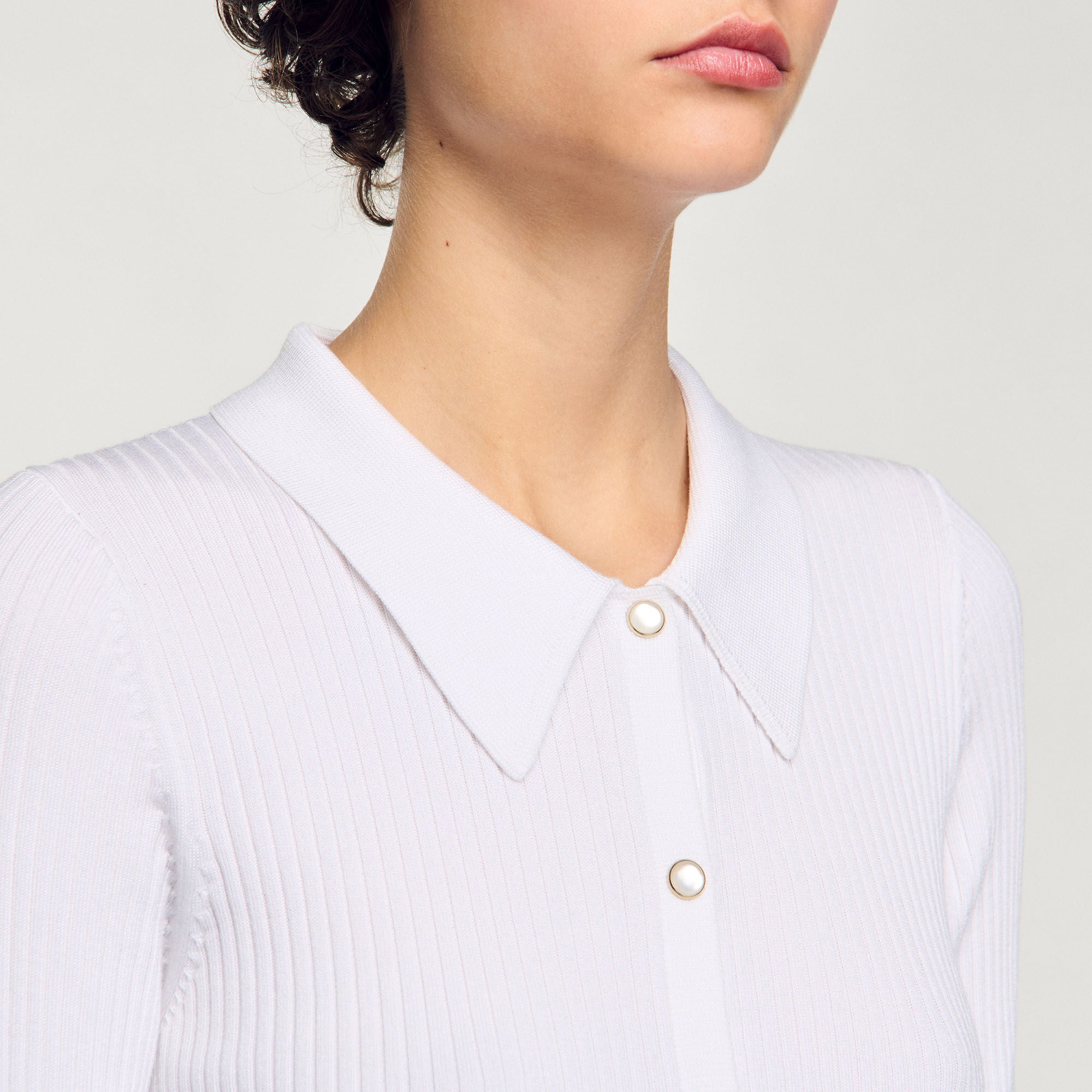 Rib knit cardigan White Sandro Women