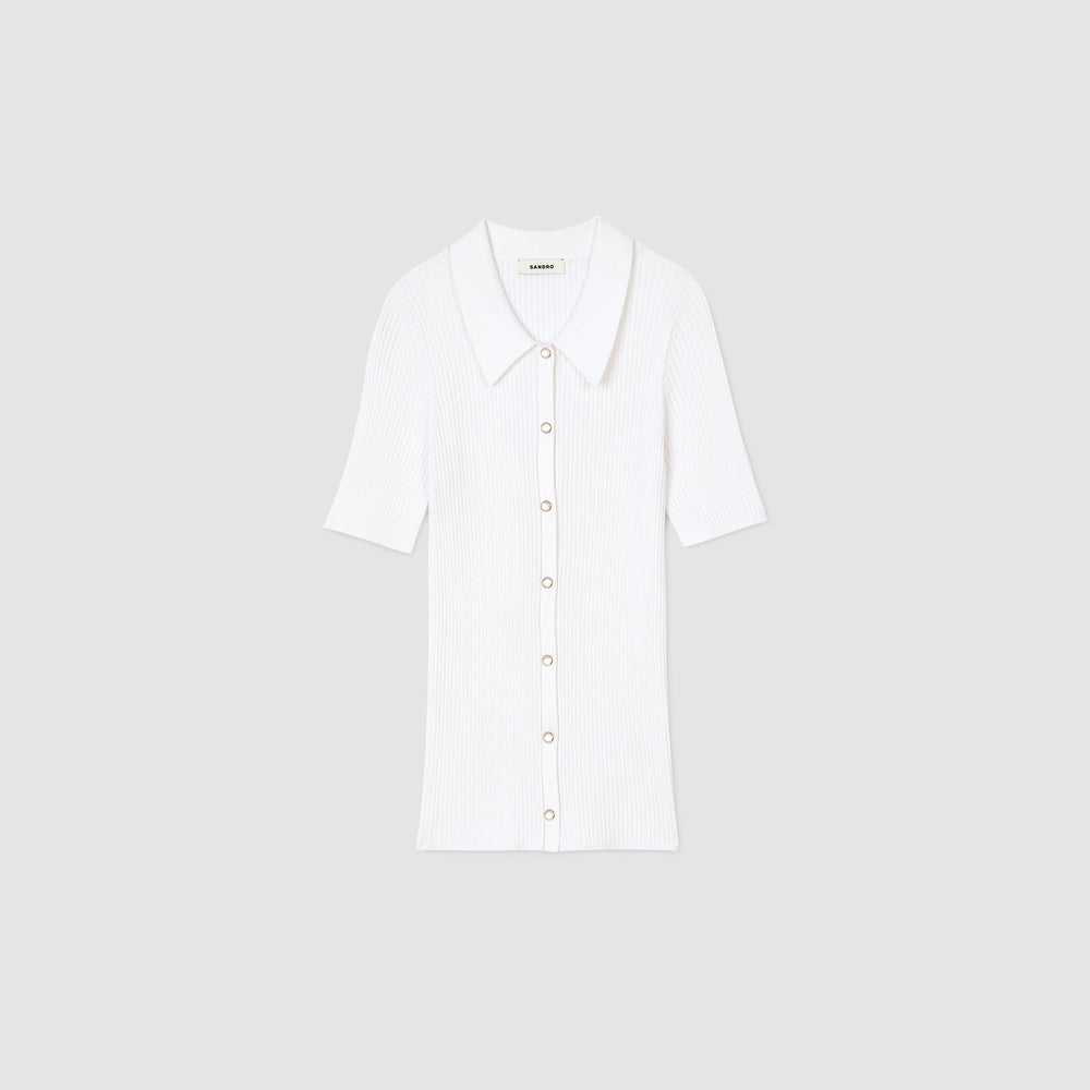 Rib knit cardigan White Sandro Women