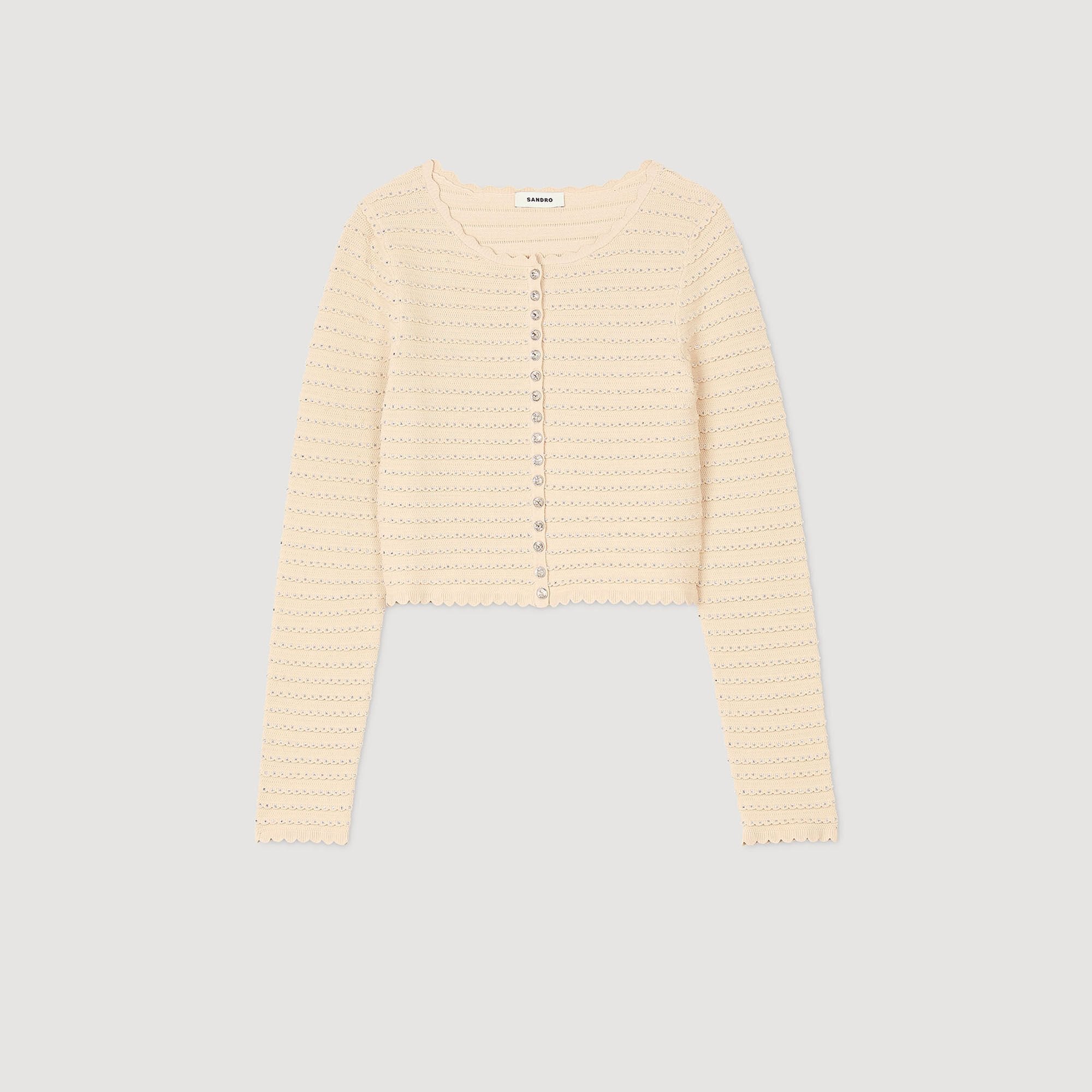 Rhinestone cardigan Beige Sandro Women