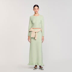 Rhinestone cardigan Almond Green Sandro Women