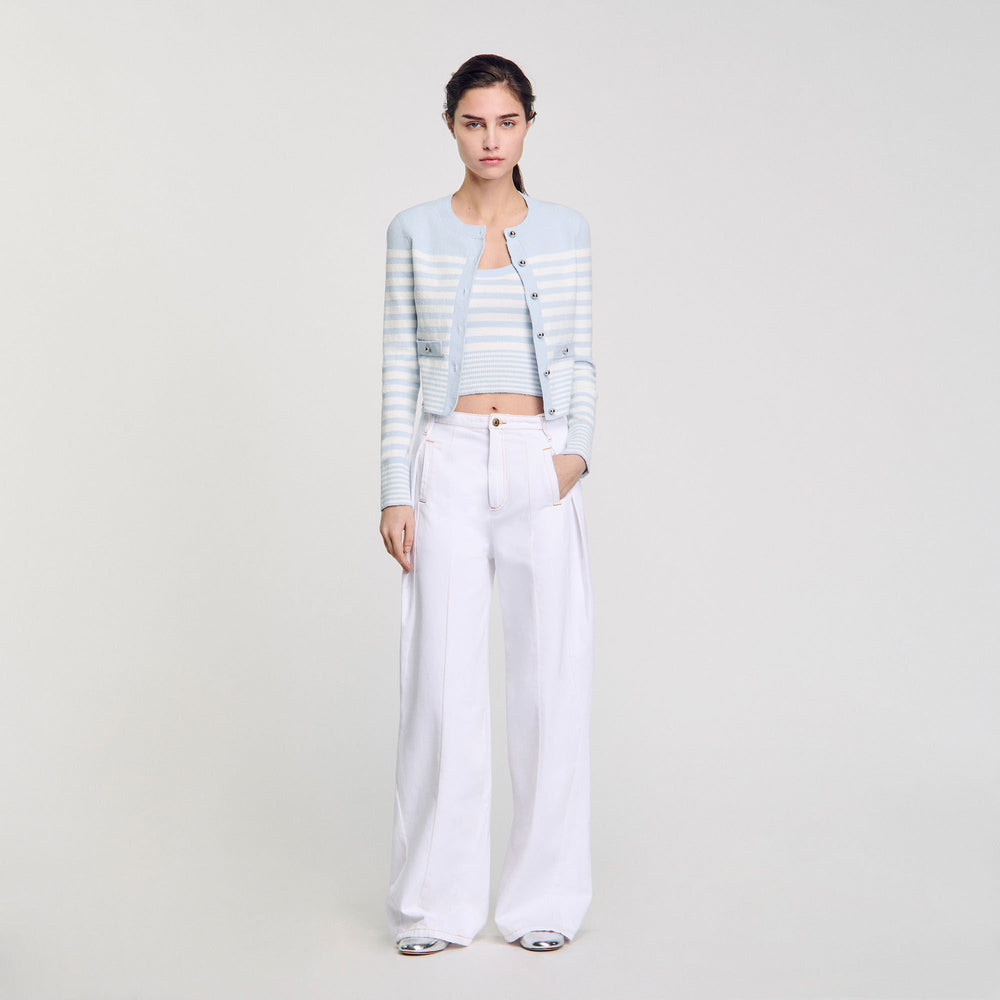 Striped cardigan Sky Blue Sandro Women