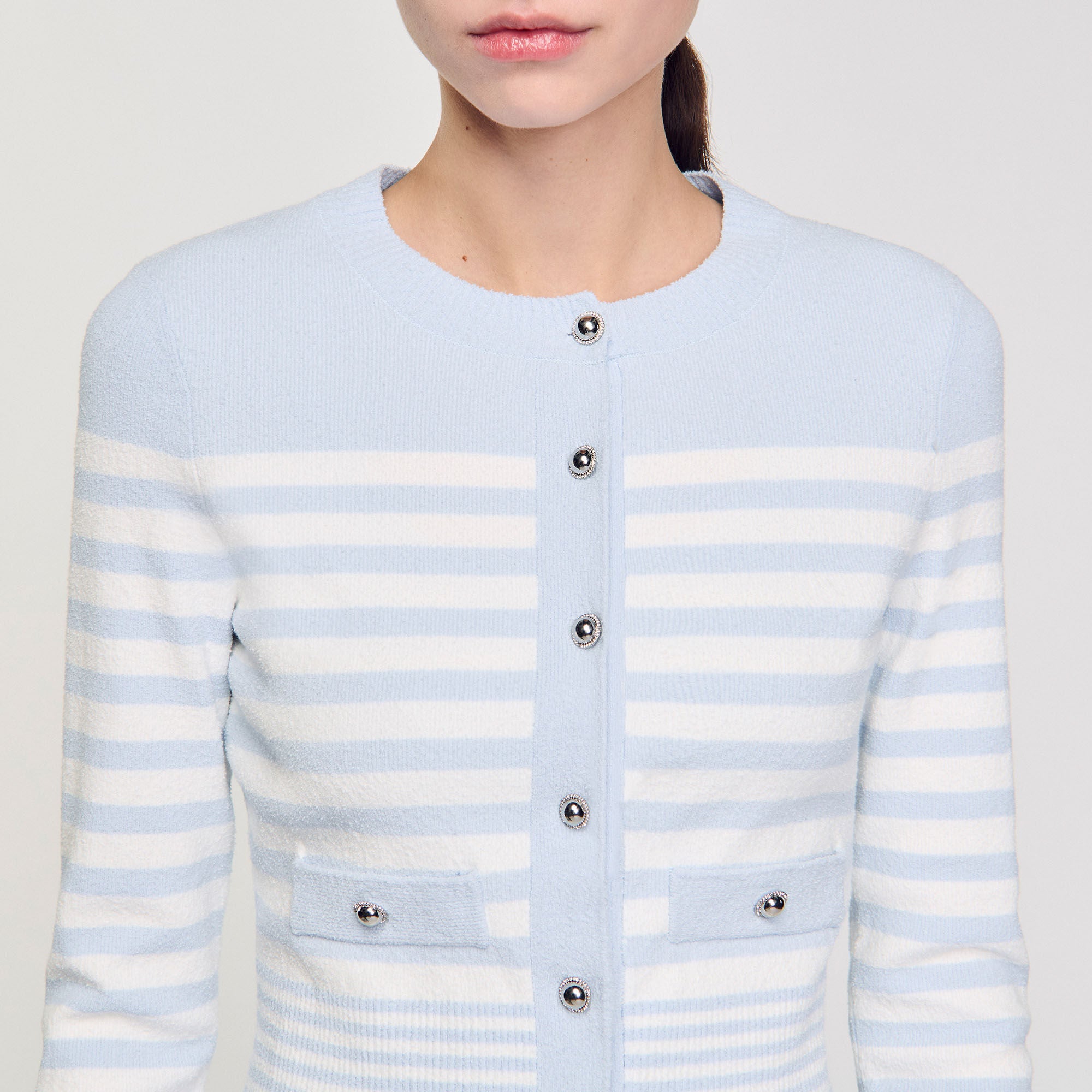 Striped cardigan Sky Blue Sandro Women