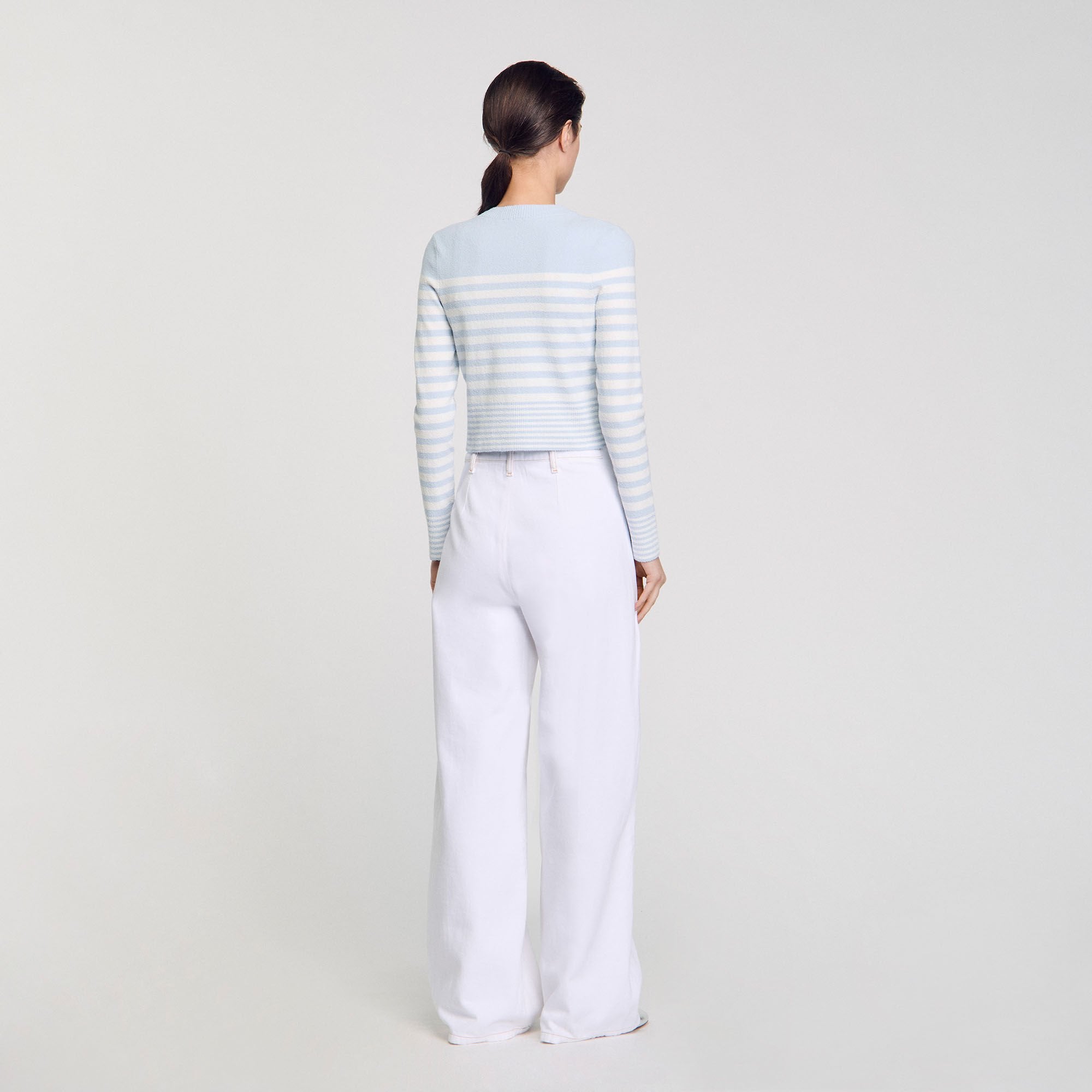 Striped cardigan Sky Blue Sandro Women