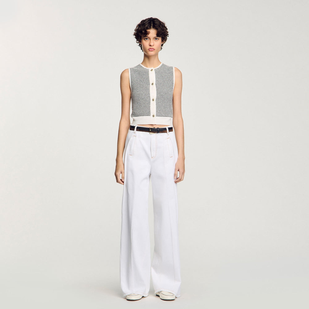 Striped cardigan Black / White Sandro Women