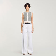 Striped cardigan Black / White Sandro Women