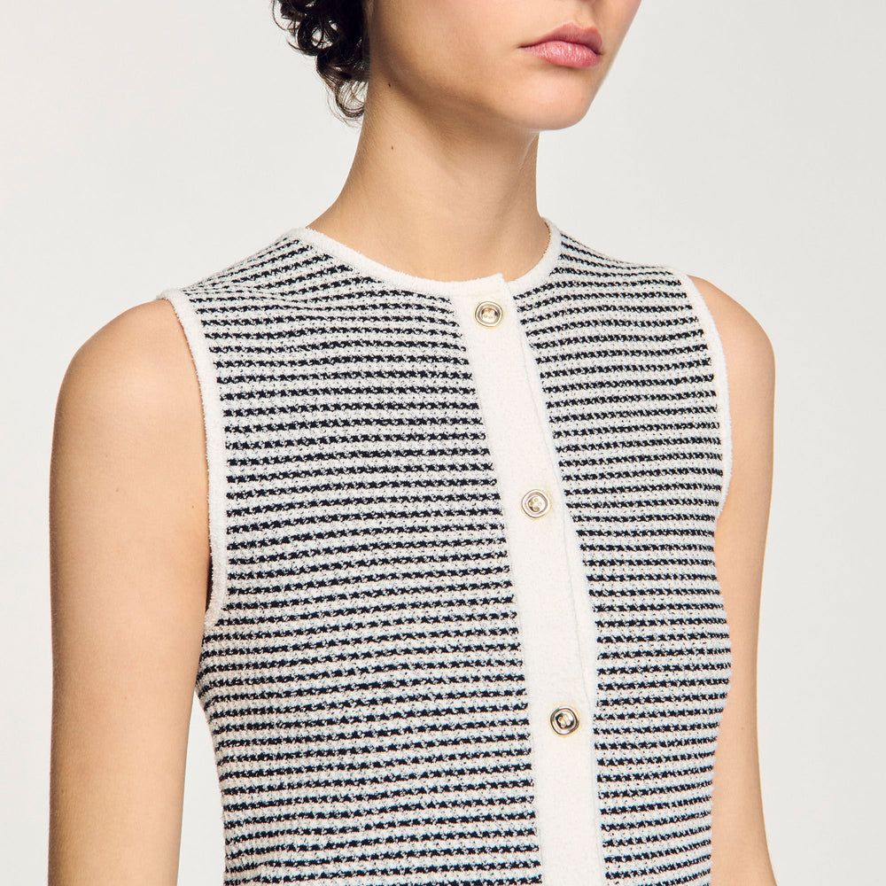Striped cardigan Black / White Sandro Women