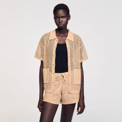 Rhinestone cardigan Sand Sandro Women