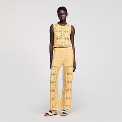 Crochet top Yellow Sandro Women