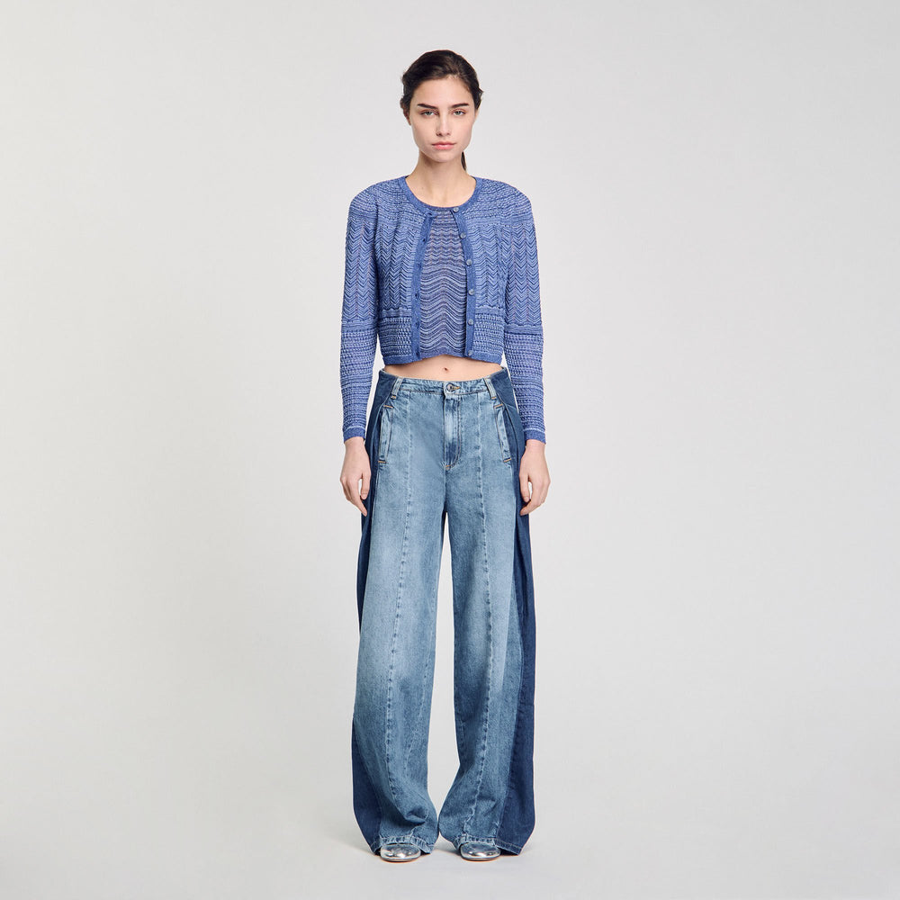 Glitter knit cardigan Royal Blue Sandro Women