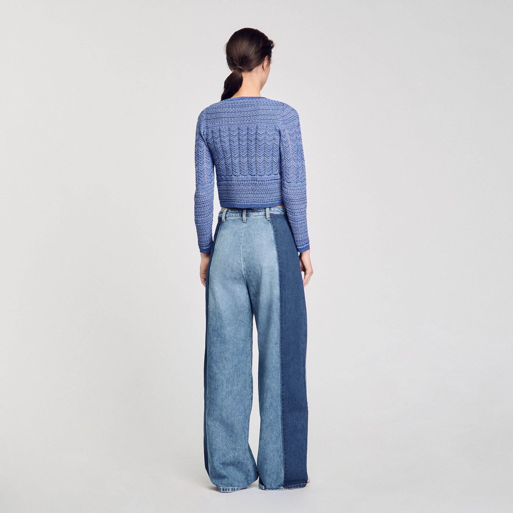 Glitter knit cardigan Royal Blue Sandro Women