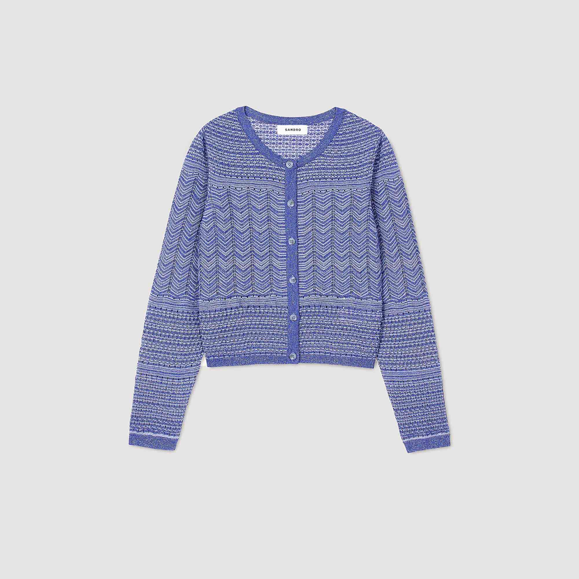 Glitter knit cardigan Royal Blue Sandro Women