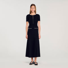 Cropped beaded cardigan Black Sandro Women