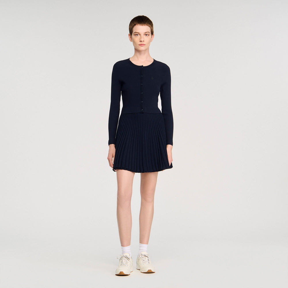 Polo shirt with decorative buttons Navy Blue Sandro Women