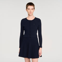 Polo shirt with decorative buttons Navy Blue Sandro Women