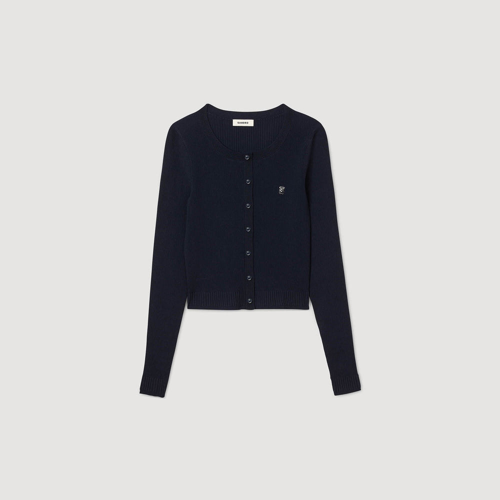 Polo shirt with decorative buttons Navy Blue Sandro Women