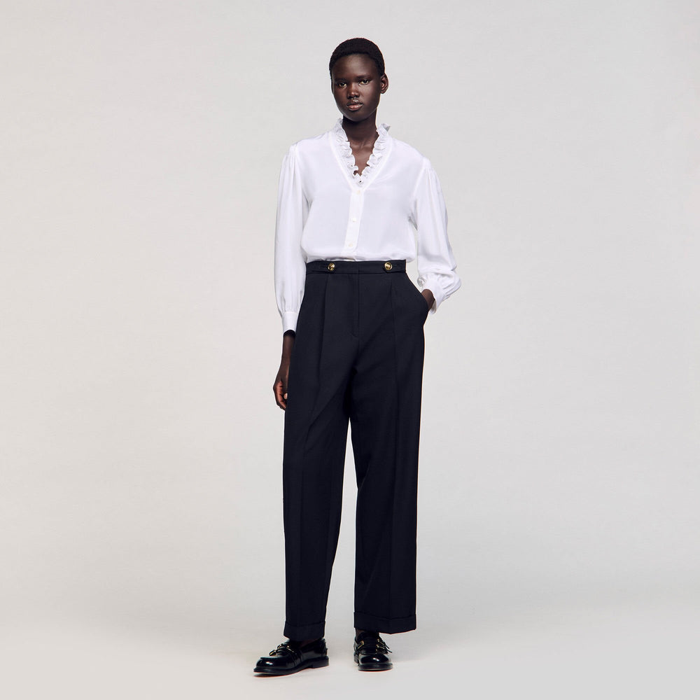 Flowy silk shirt White Sandro Women