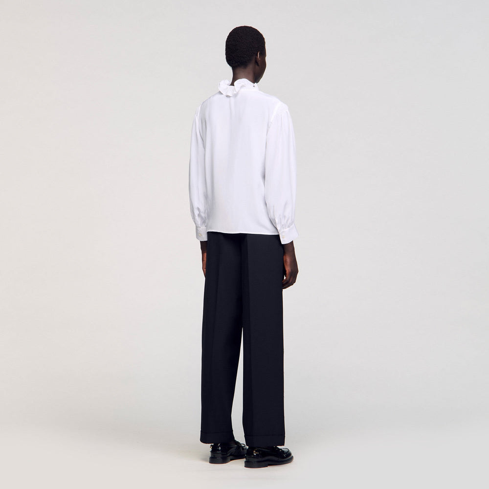 Flowy silk shirt White Sandro Women