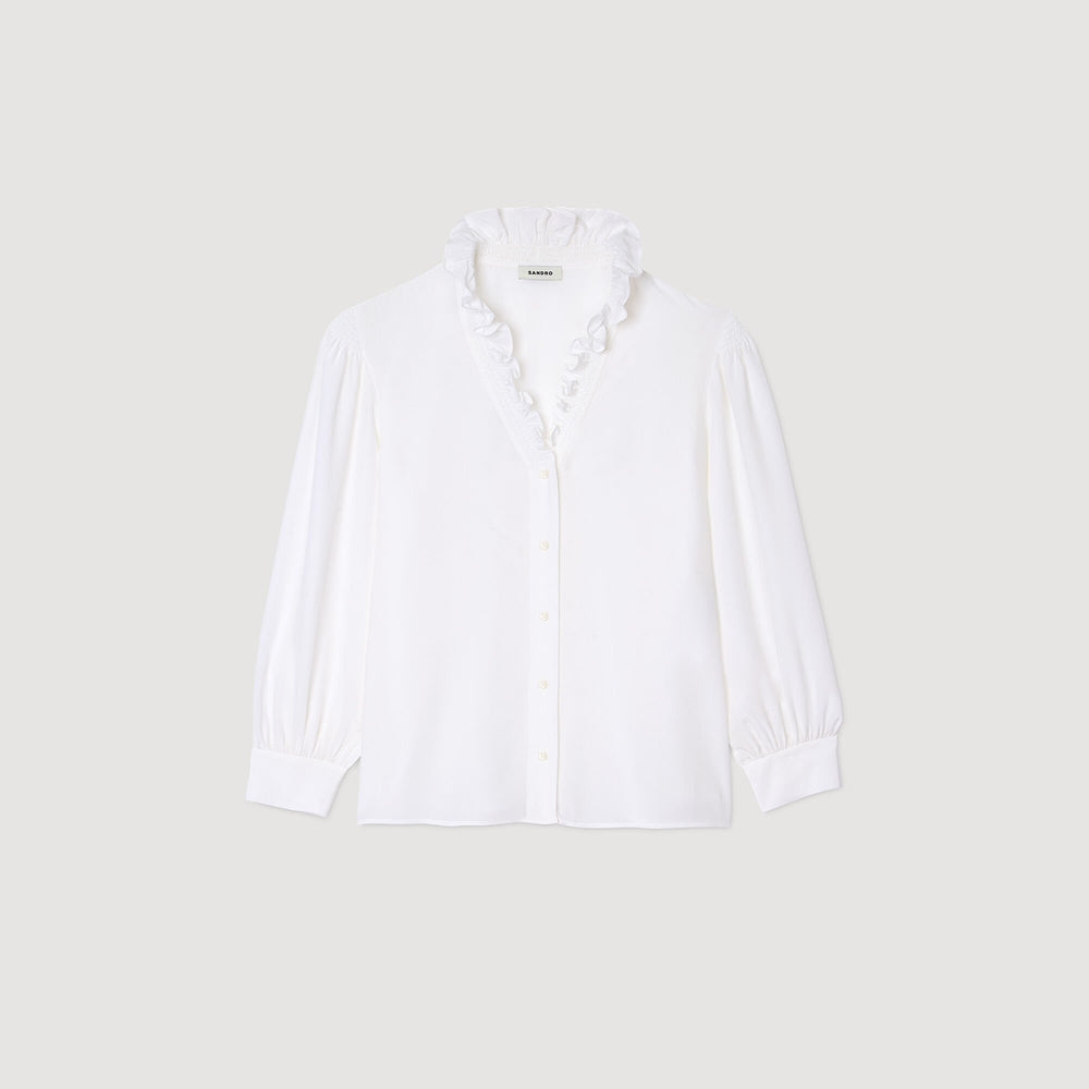 Flowy silk shirt White Sandro Women