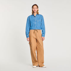 Denim cropped shirt Blue Jean Sandro Women