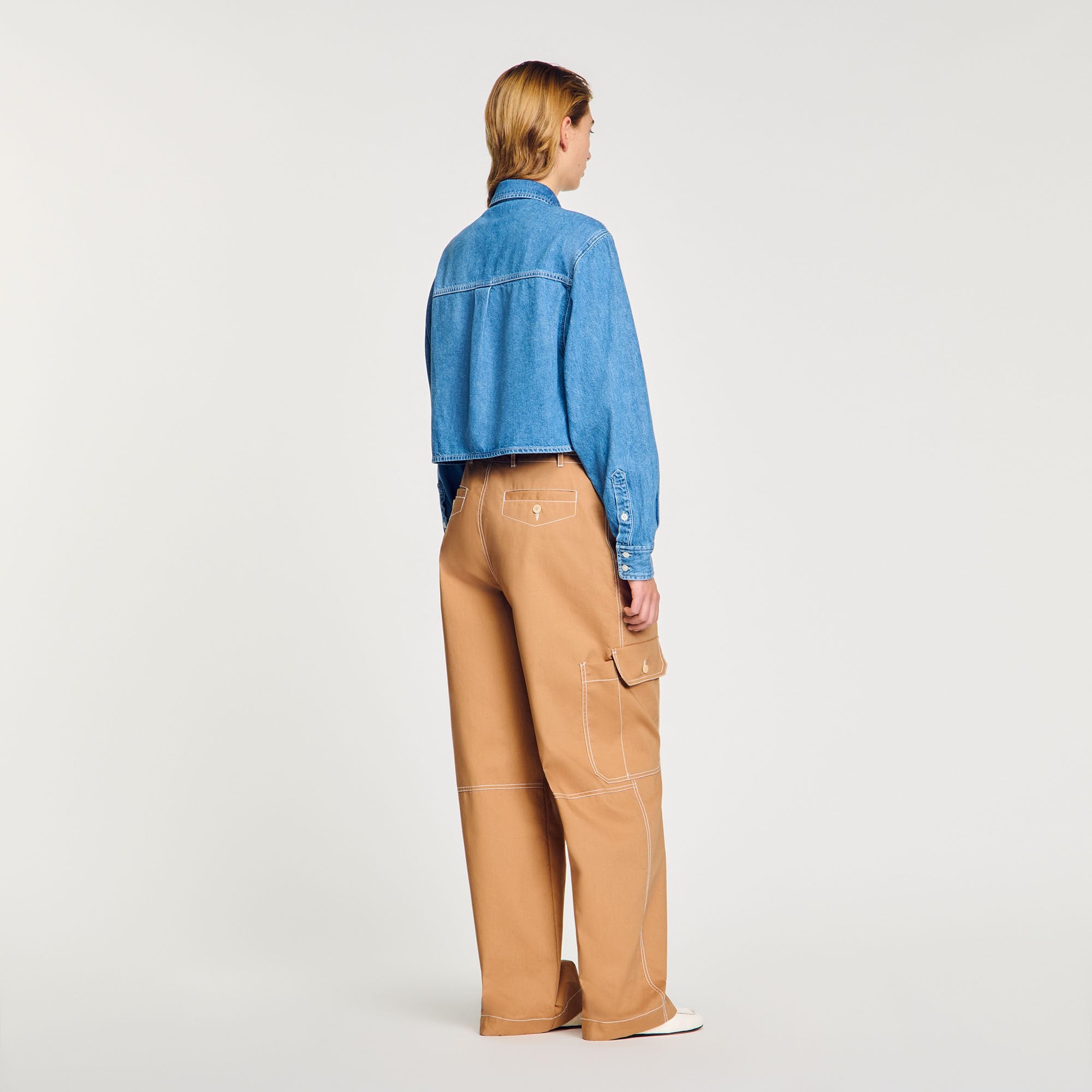 Denim cropped shirt Blue Jean Sandro Women