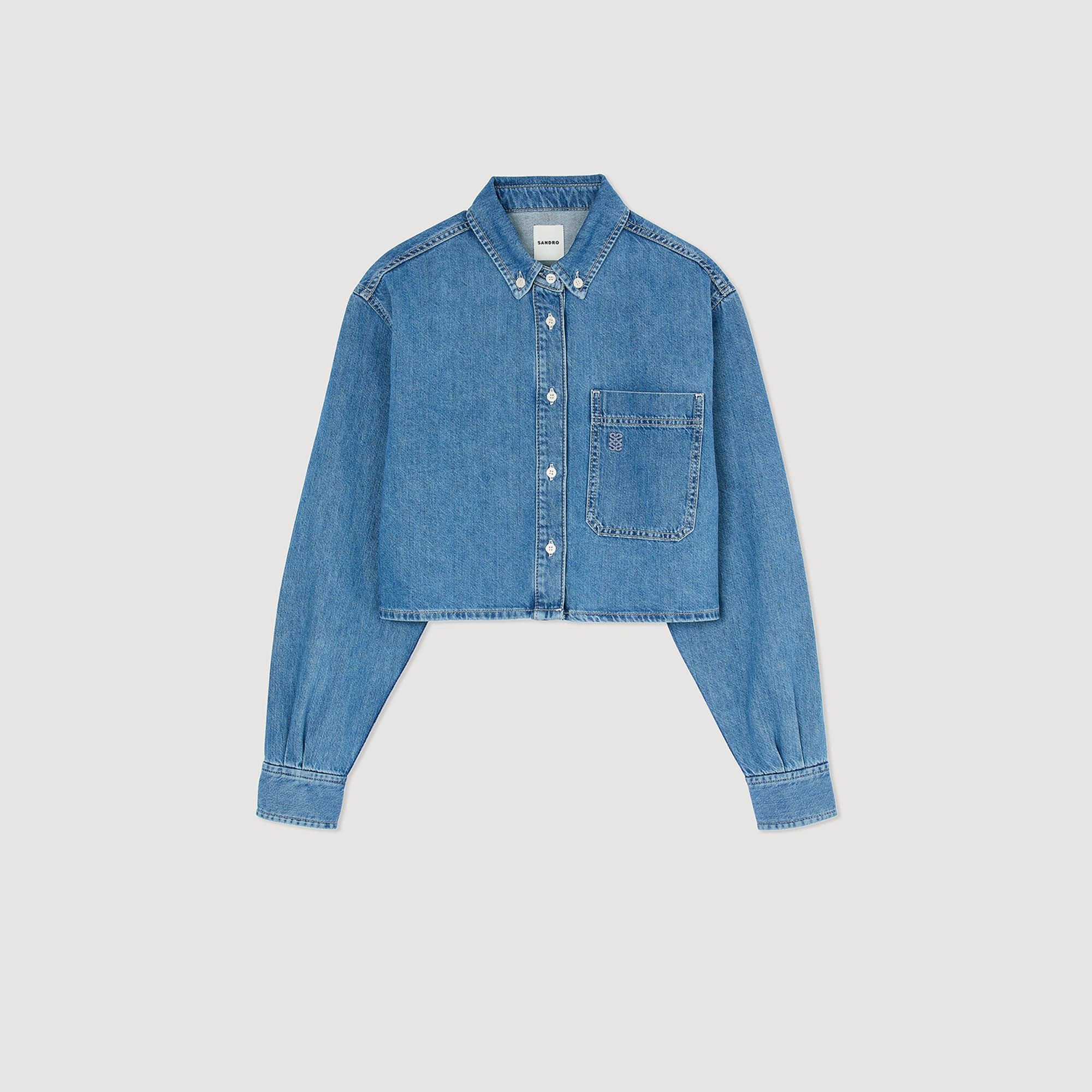 Denim cropped shirt Blue Jean Sandro Women