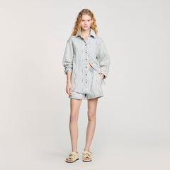 Denim shirt with rhinestones Light Bu Jean Sandro Women