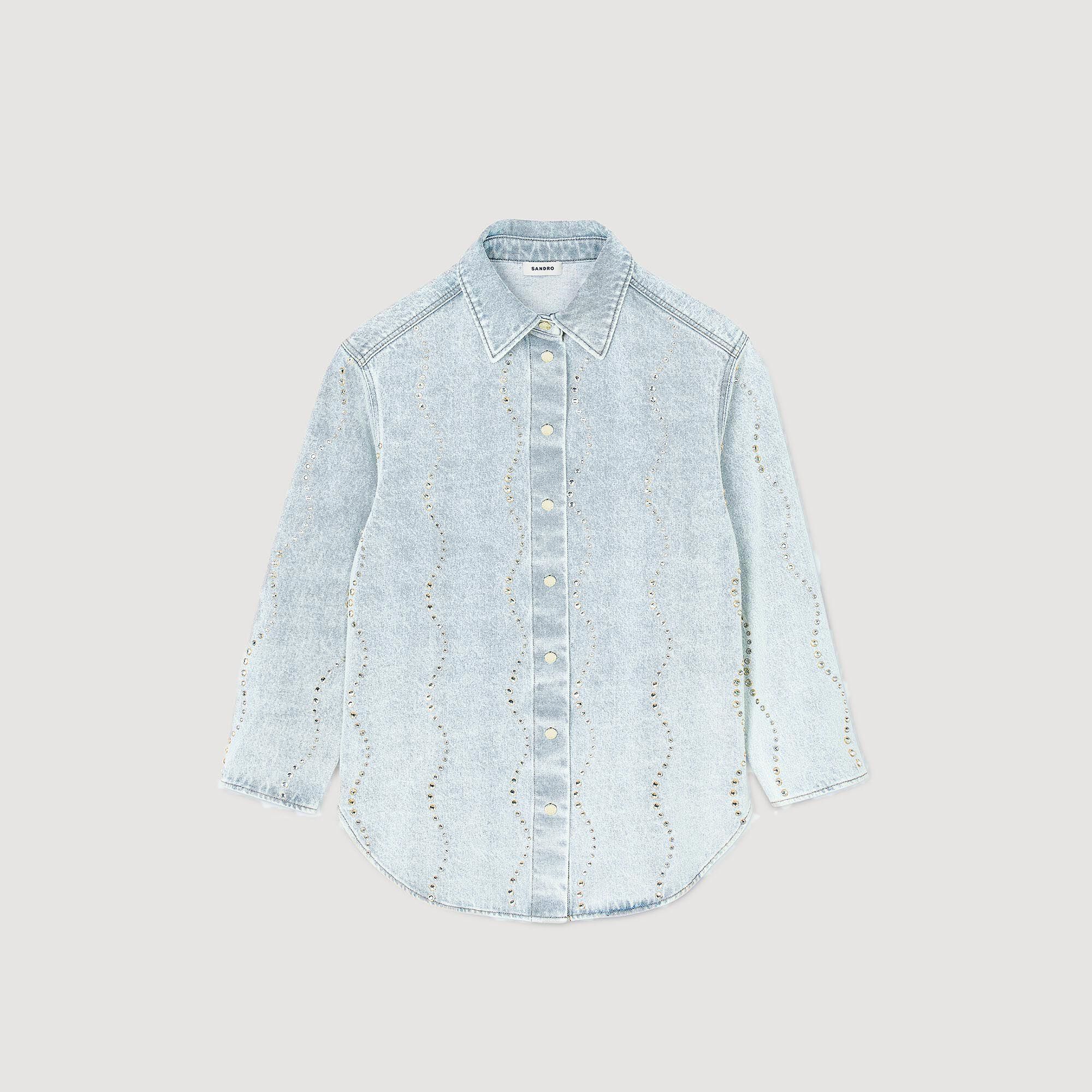 Denim shirt with rhinestones Light Bu Jean Sandro Women