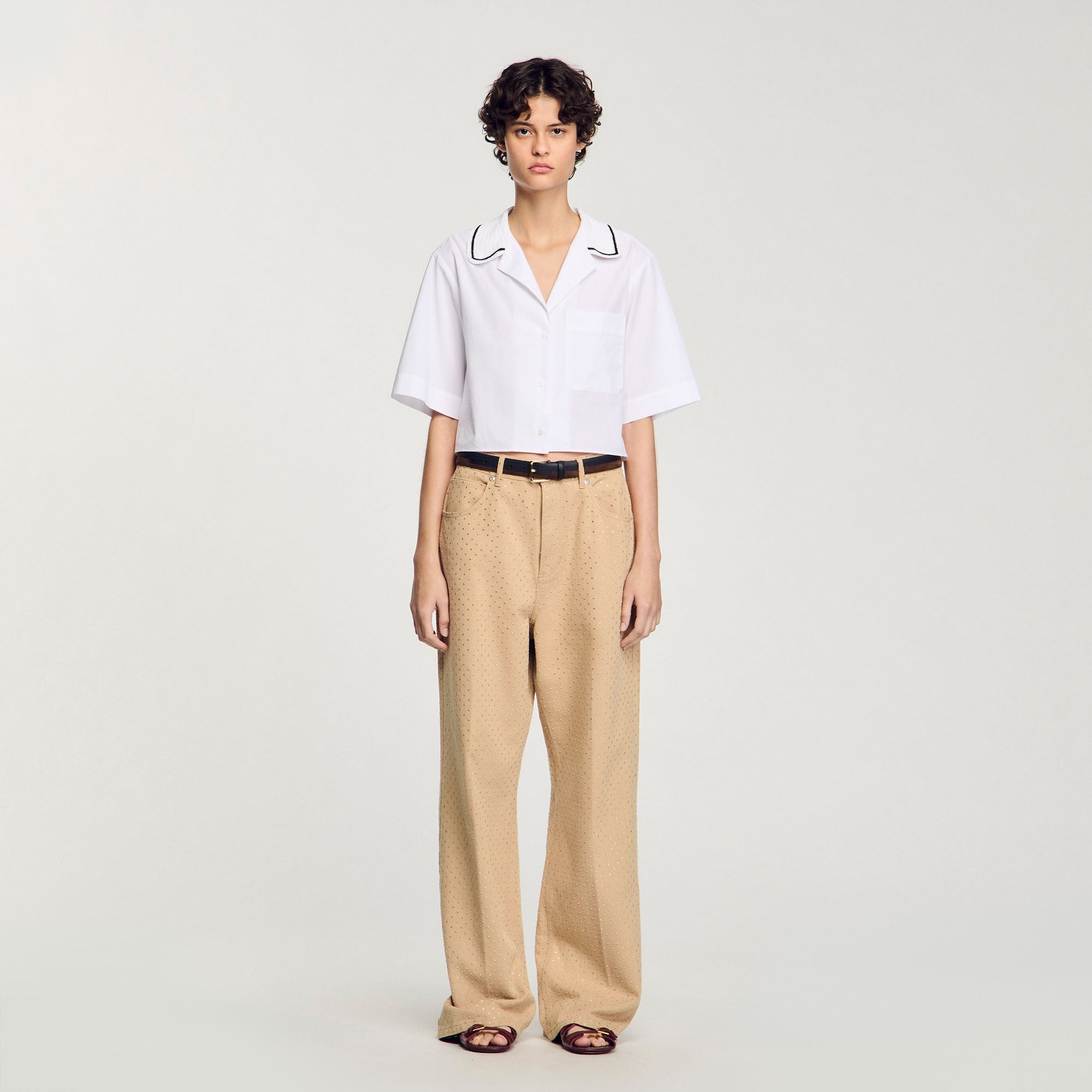 Crochet collar shirt White Sandro Women