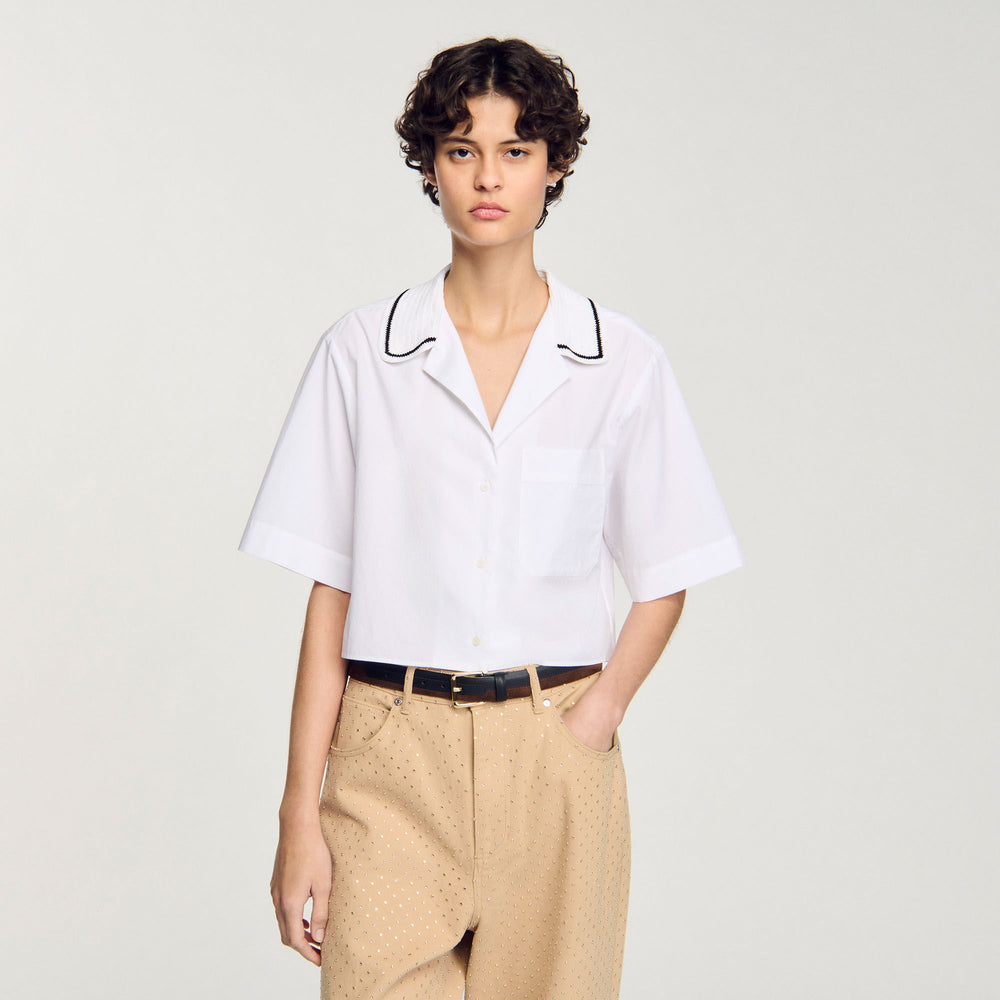 Crochet collar shirt White Sandro Women