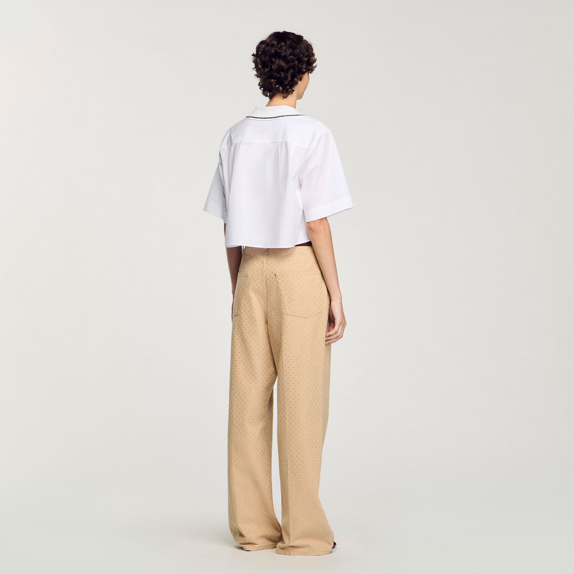 Crochet collar shirt White Sandro Women