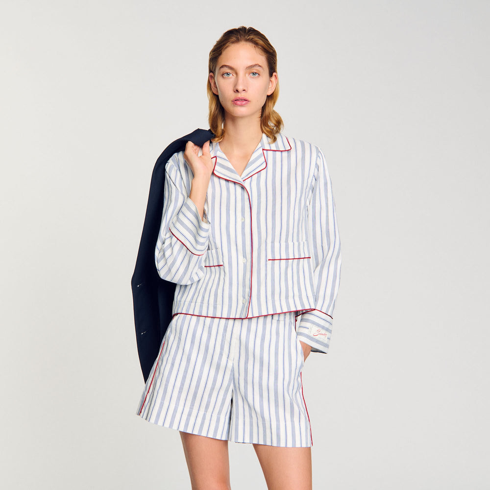 Striped shirt Blue / Ecru Sandro Women