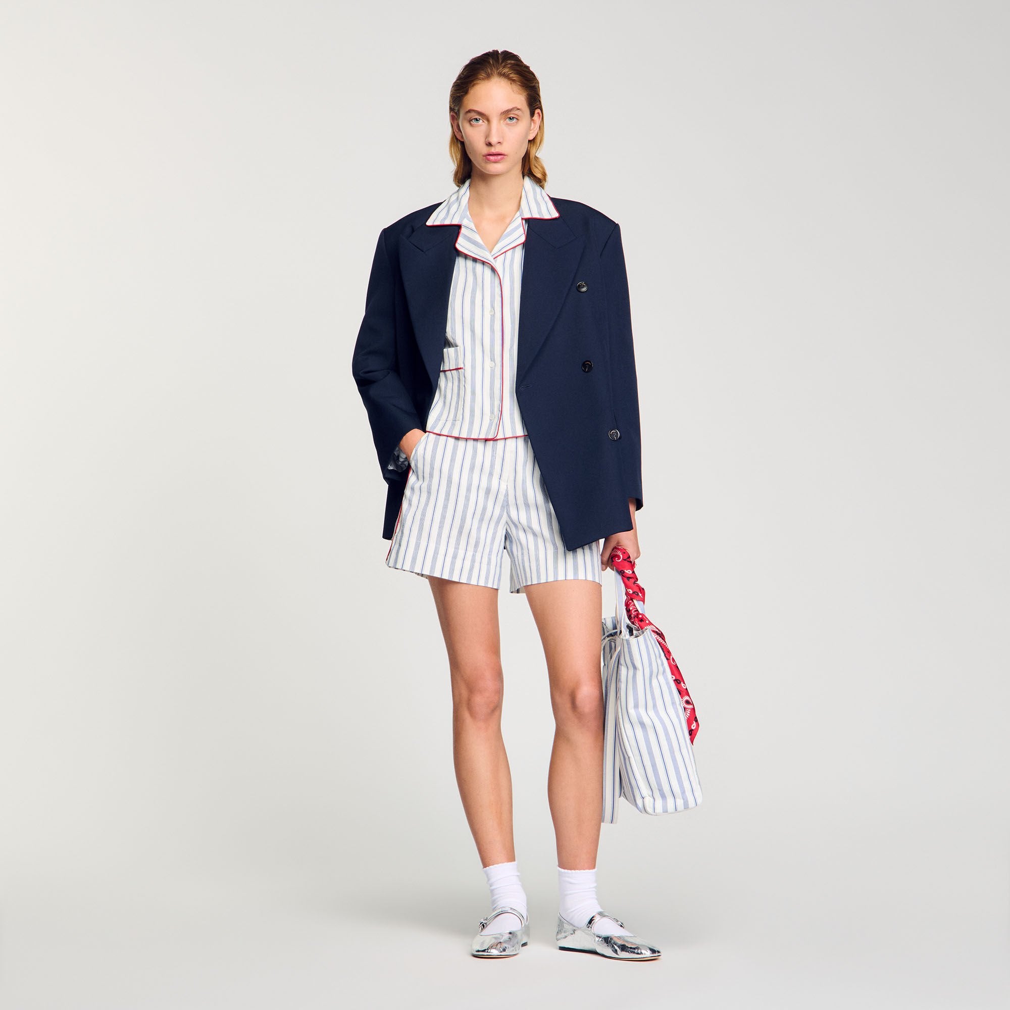 Striped shirt Blue / Ecru Sandro Women